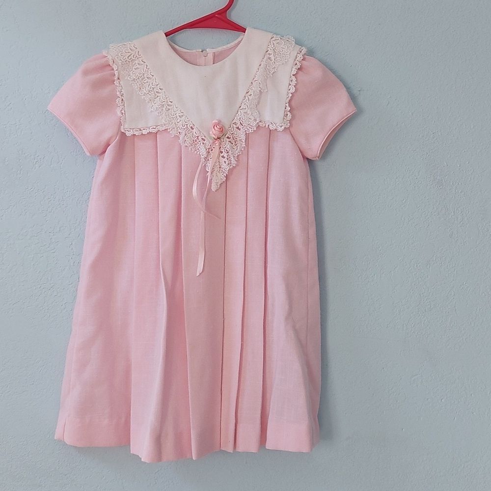 Jayne Copeland Pink Pleated Dress Size 6 Vintage